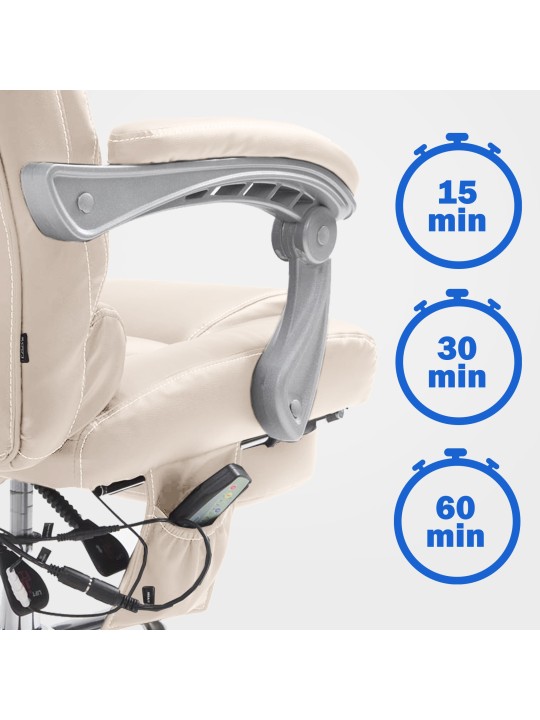 Bureaustoel Pacific met massagefunctie V2, crème