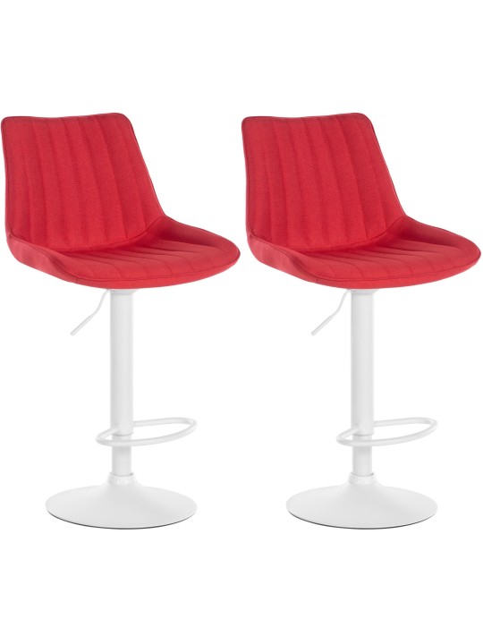 Set van 2 barkrukken Toni stof, rood