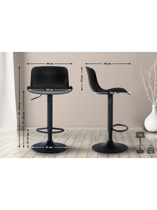 Barkruk Almada, zwart