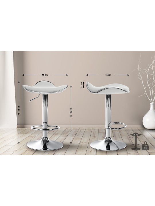 Barkruk Shanghai kunstleer C, wit