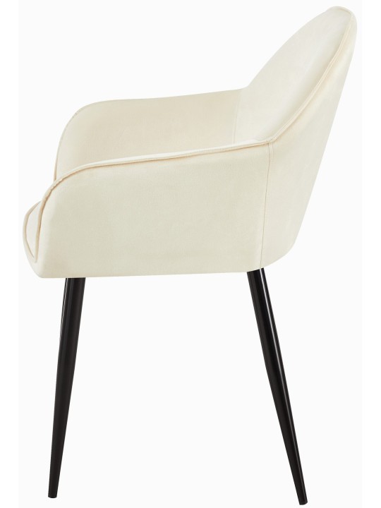 Boise fluwelen eetkamerstoel, crème
