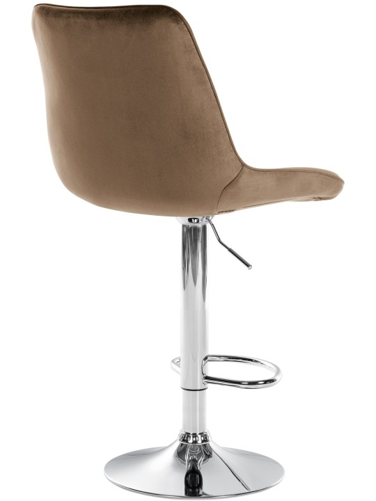 Set van 2 barkrukken Toni fluweel chroom, bruin