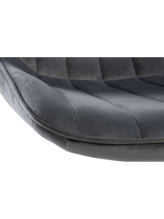 Set van 2 barkrukken Toni fluweel chroom, donkergrijs