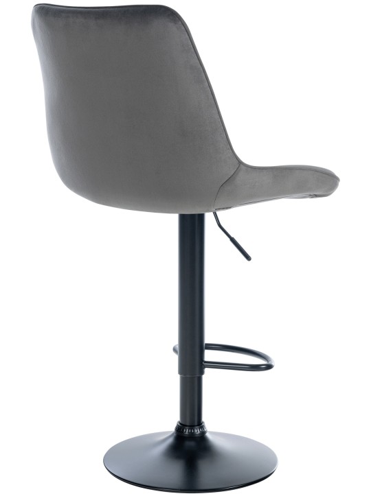 Set van 2 barkrukken Toni fluweel, donkergrijs