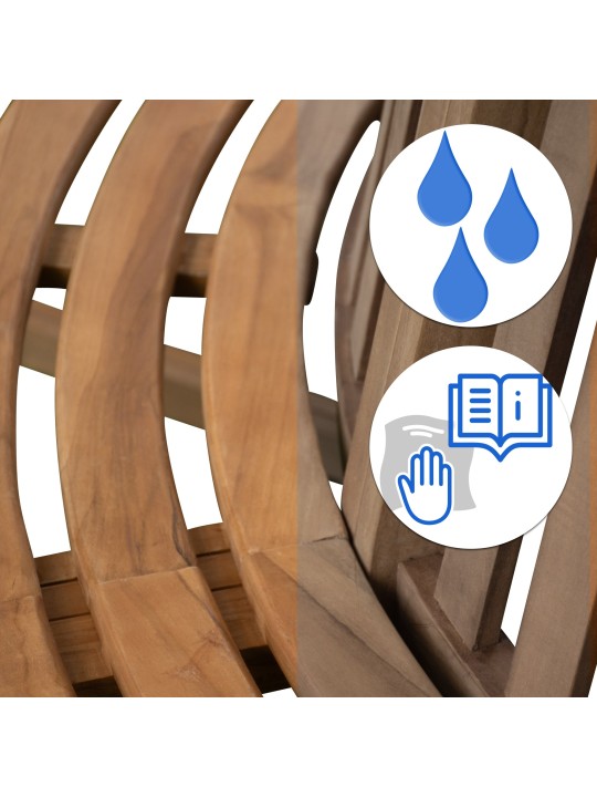 Boombank Nila 206cm rond met rugleuning, bruin