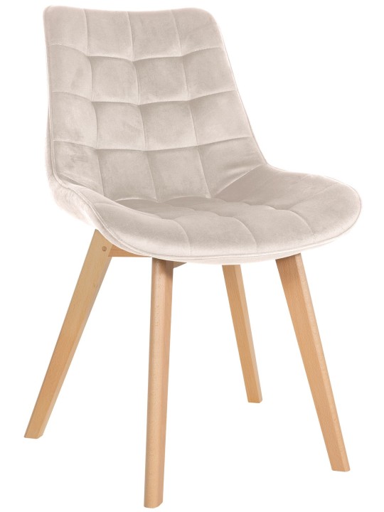 Stoel Brook fluweel, crème