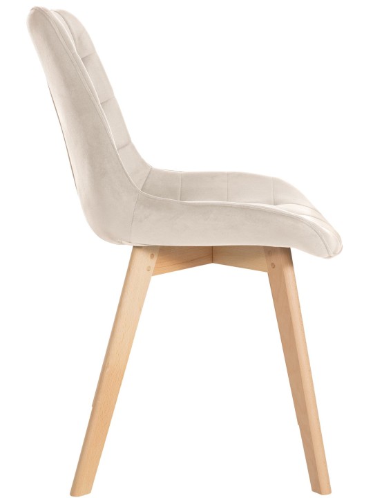 Set van 2 stoelen Brook fluweel, crème