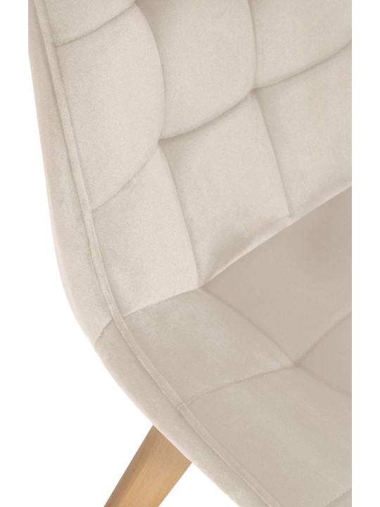 Set van 2 stoelen Brook fluweel, crème