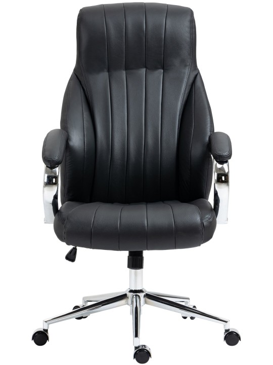 Wigan bureaustoel van echt leer, zwart Wigan bureaustoel van echt leer, zwart