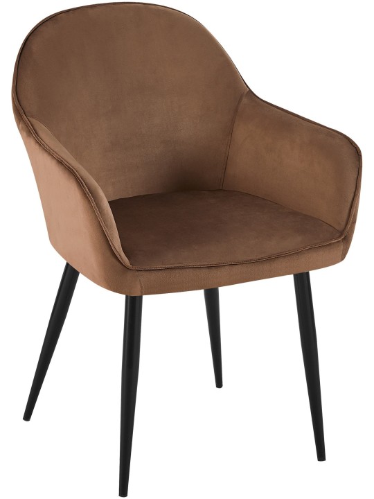 Boise fluwelen eetkamerstoel, bruin