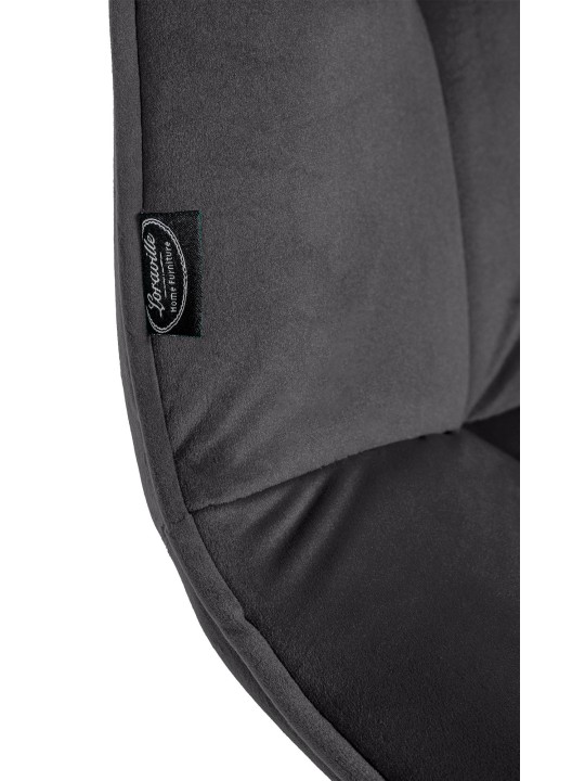 Vermont fluwelen eetkamerstoel, zwart