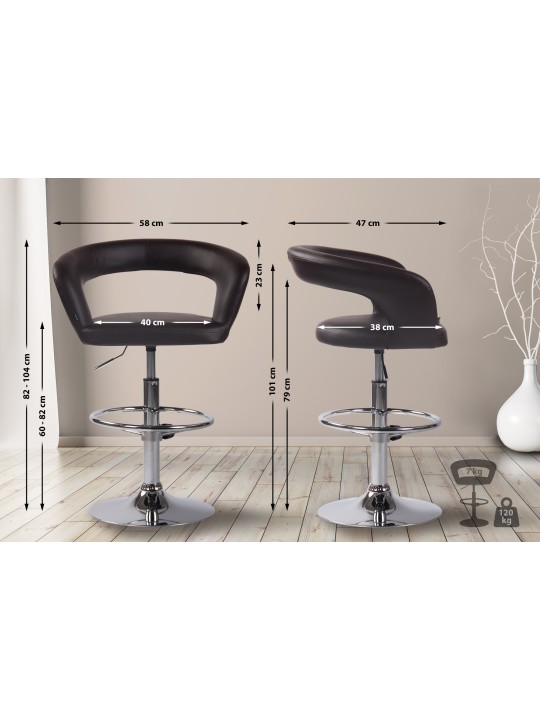 Set van 2 barkrukken Jaen kunstleer, bruin Set van 2 barkrukken Jaen kunstleer, bruin