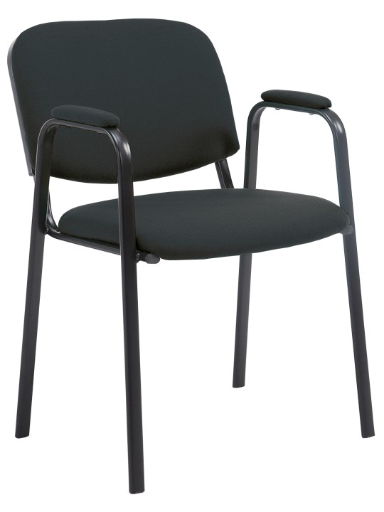Bezoekersstoel Ken PRO stof, zwart