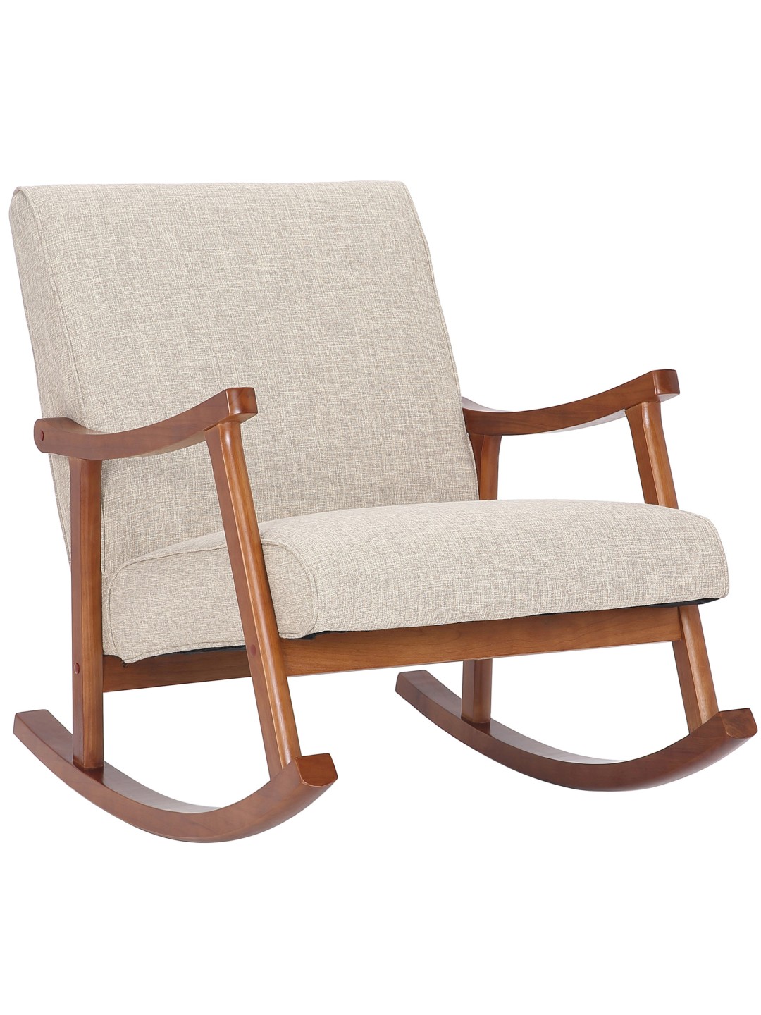 Schommelstoel Morelia stof walnoot, crème