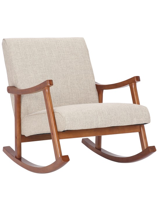 Schommelstoel Morelia stof walnoot, crème Schommelstoel Morelia stof walnoot, crème