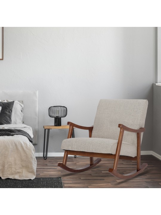 Schommelstoel Morelia stof walnoot, crème Schommelstoel Morelia stof walnoot, crème