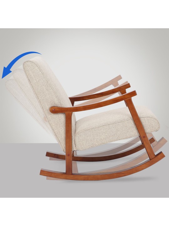 Schommelstoel Morelia stof walnoot, crème Schommelstoel Morelia stof walnoot, crème