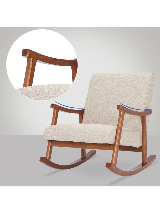 Schommelstoel Morelia stof walnoot, crème Schommelstoel Morelia stof walnoot, crème