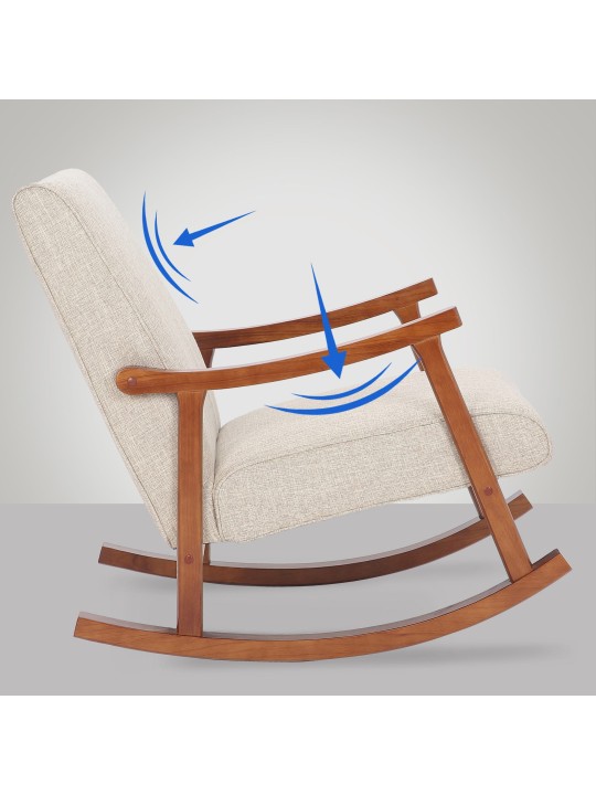 Schommelstoel Morelia stof walnoot, crème Schommelstoel Morelia stof walnoot, crème