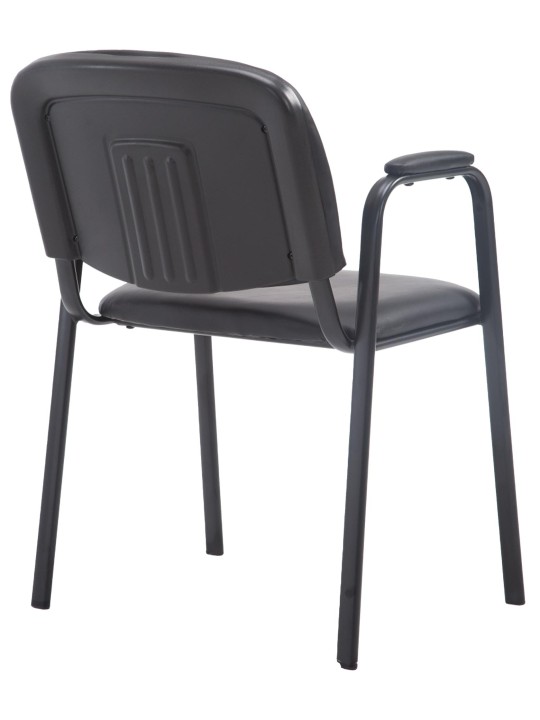Bezoekersstoel Ken PRO kunstleer, zwart