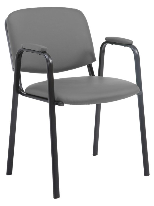 Bezoekersstoel Ken PRO kunstleer, grijs