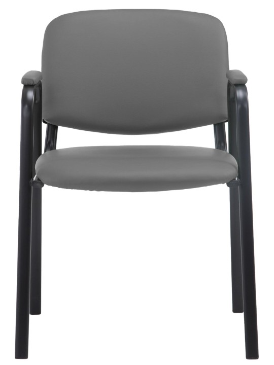 Bezoekersstoel Ken PRO kunstleer, grijs