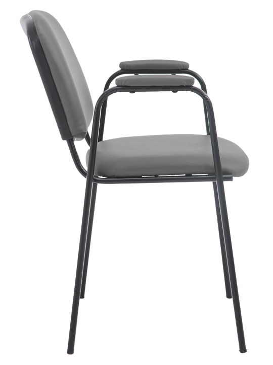 Bezoekersstoel Ken PRO kunstleer, grijs
