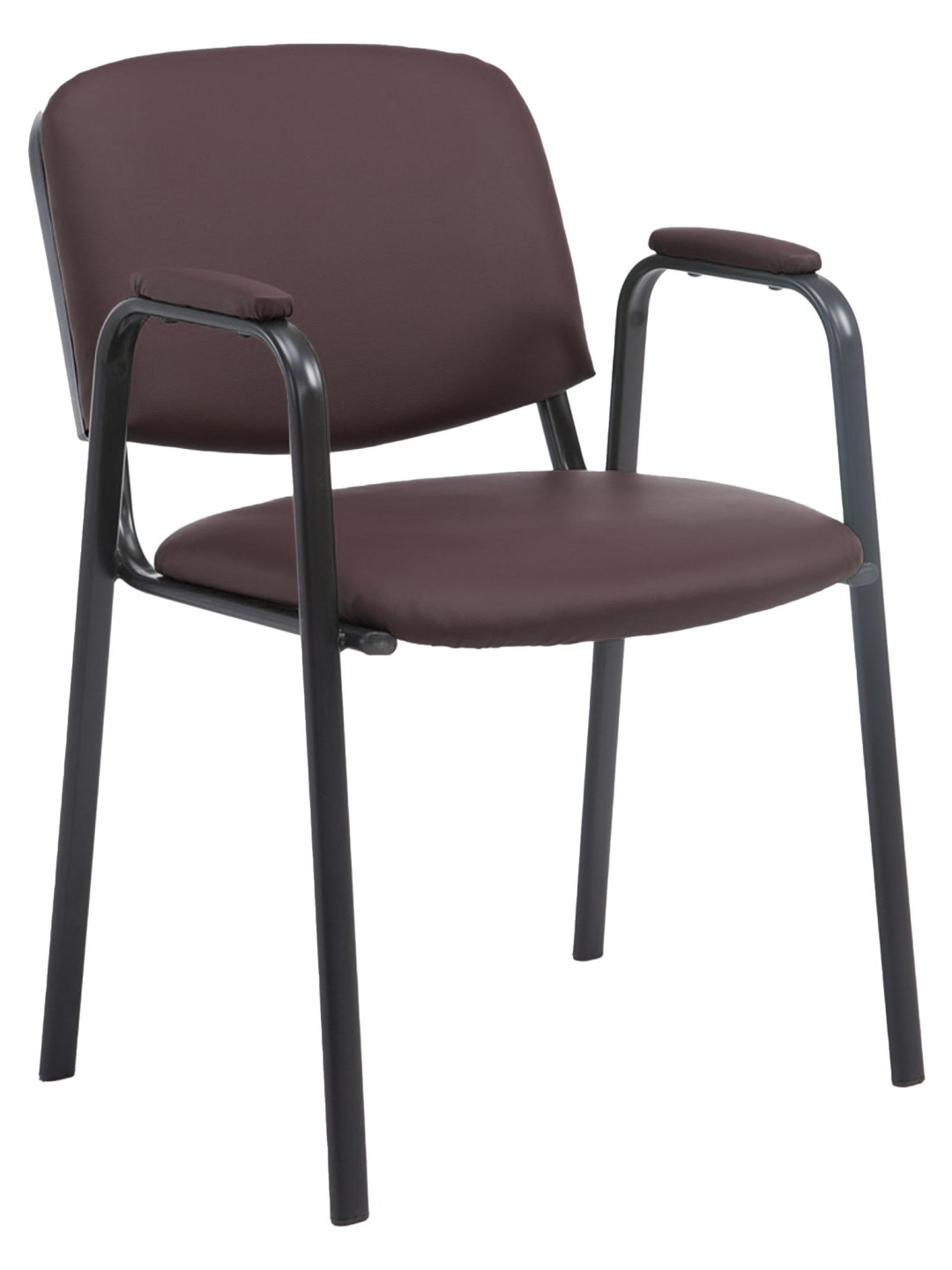 Bezoekersstoel Ken PRO kunstleer, bruin