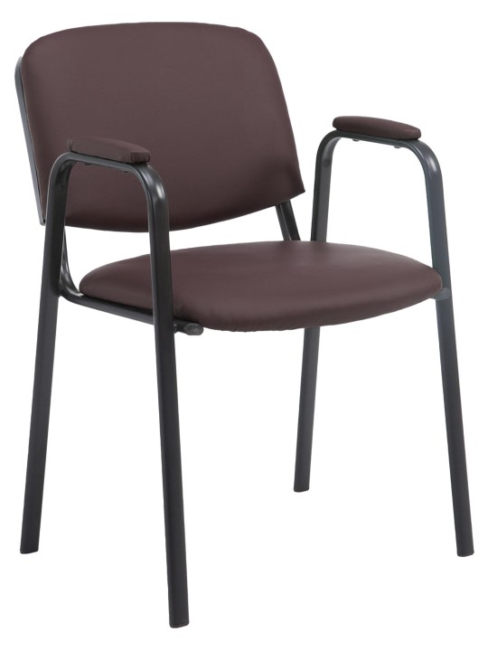 Bezoekersstoel Ken PRO kunstleer, bruin