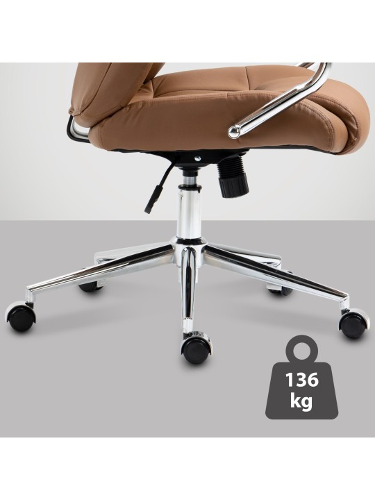 Bureaustoel Salford echt leer, lichtbruin Bureaustoel Salford echt leer, lichtbruin