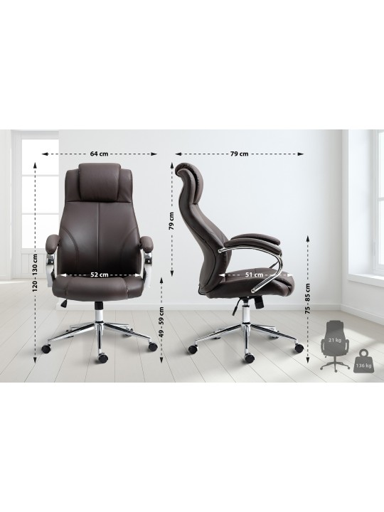 Bureaustoel Salford echt leer, bruin Bureaustoel Salford echt leer, bruin