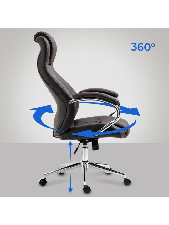 Bureaustoel Salford echt leer, bruin Bureaustoel Salford echt leer, bruin