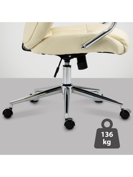 Bureaustoel Salford echt leer, crème Bureaustoel Salford echt leer, crème