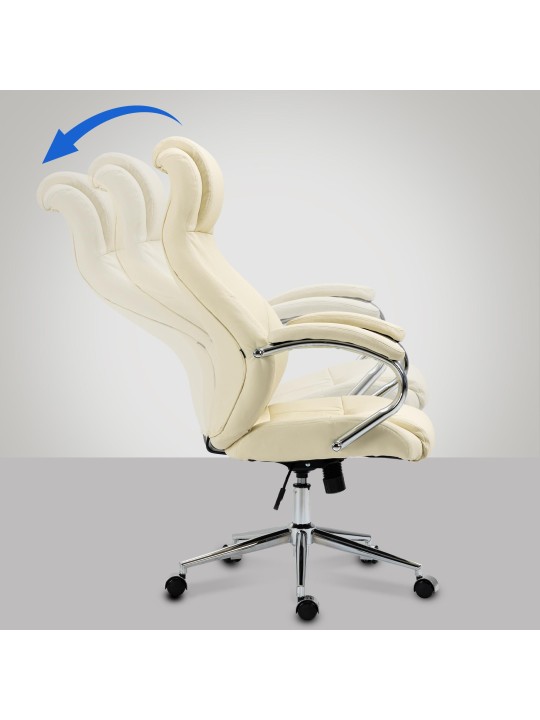 Bureaustoel Salford echt leer, crème Bureaustoel Salford echt leer, crème