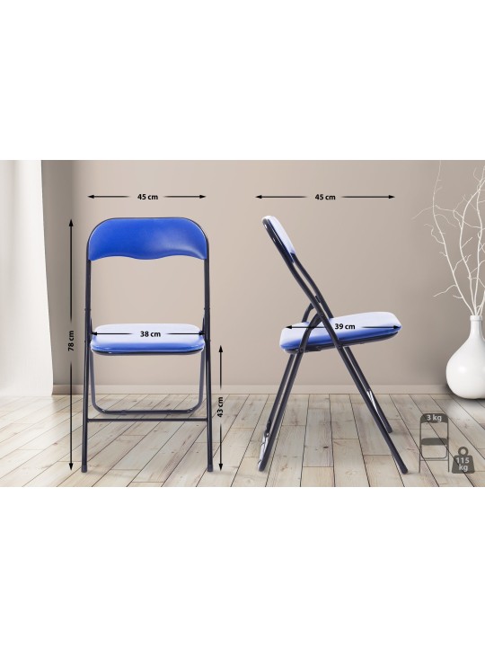 Klapstoel Felix, blauw/zwart Klapstoel Felix, blauw/zwart