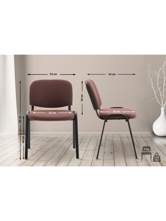 Bezoekersstoel Ken V2 stof, bruin