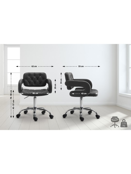 Werkkruk Dublin kunstleer, zwart