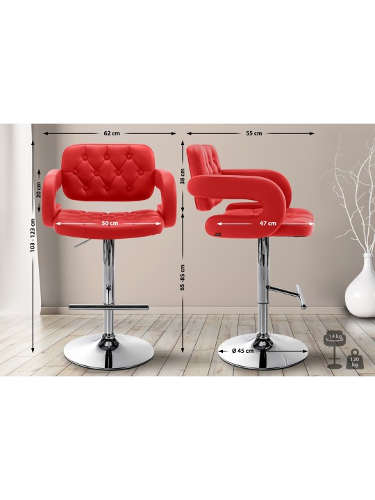 Barkruk Dublin C, rood Barkruk Dublin C, rood