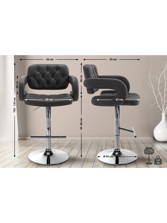 Barkruk Dublin C, grijs