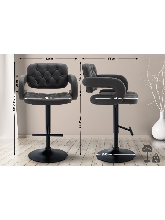 Barkruk Dublin, grijs Barkruk Dublin, grijs