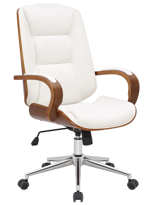 Bureaustoel Yankton, walnoot/wit