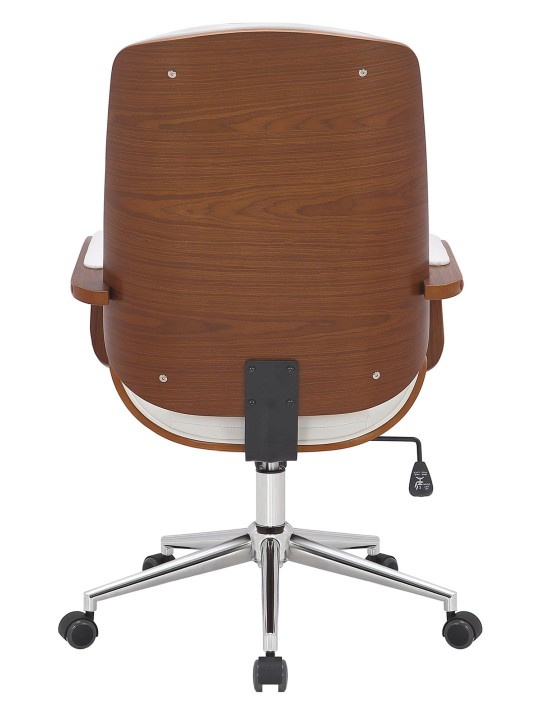 Bureaustoel Yankton, walnoot/wit