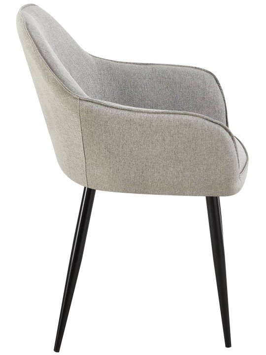 Set van 2 eetkamerstoelen Boise stof, grijs