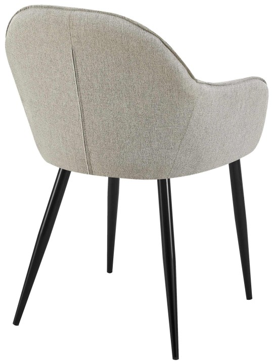 Set van 2 eetkamerstoelen Boise stof, grijs