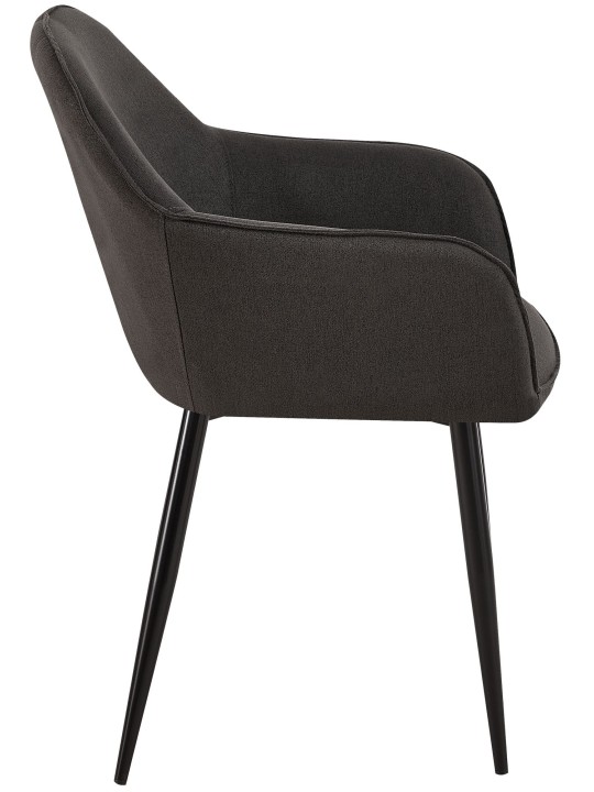 Set van 2 eetkamerstoelen Boise stof, zwart