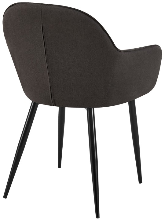 Set van 2 eetkamerstoelen Boise stof, zwart