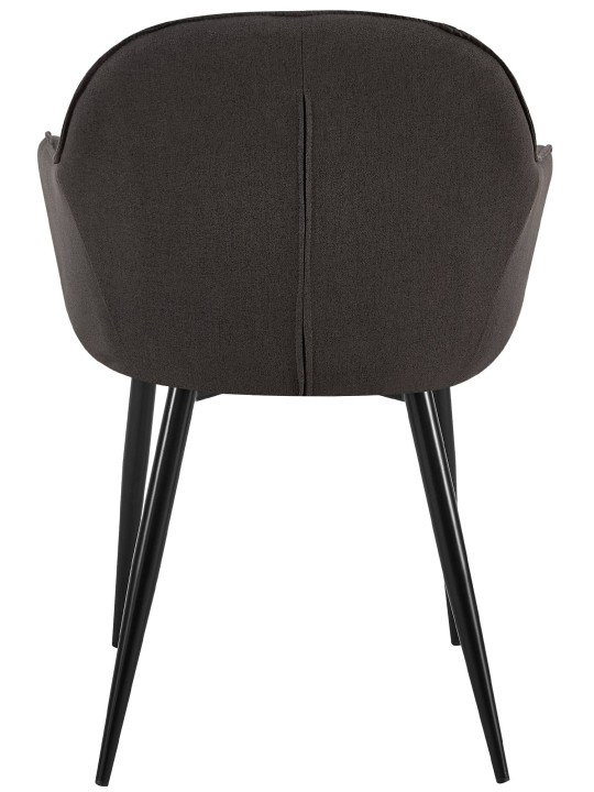 Set van 2 eetkamerstoelen Boise stof, zwart