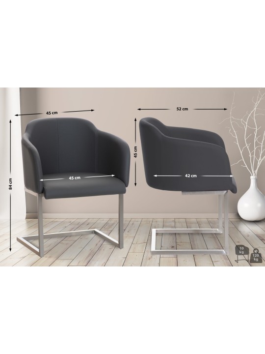 Bezoekersstoel Magnus, grijs Bezoekersstoel Magnus, grijs