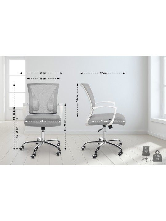 Bureaustoel Tracy C, lichtgrijs