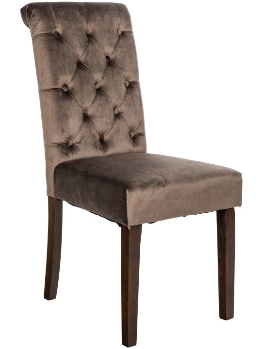 Eetkamerstoel Lisburn fluweel, bruin